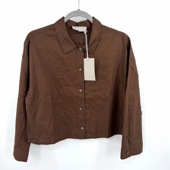 Everlane 100% Cotton Button Down Top in chestnut Size S - Picture 2 of 8